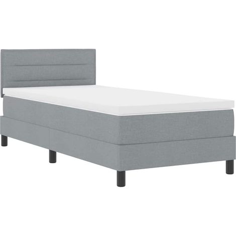Maison Exclusive - Lit à ressorts avec matelas Gris clair 80 x 200 cm tissu