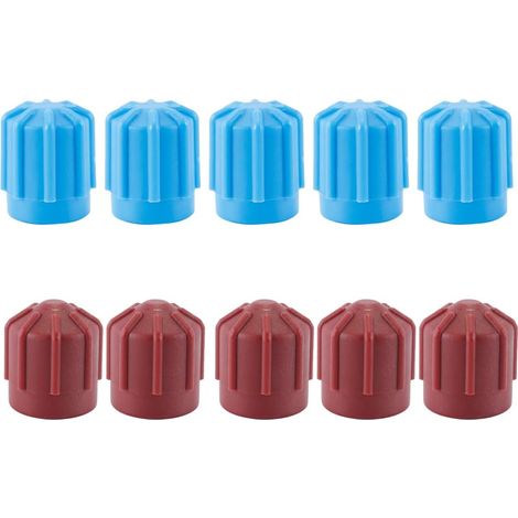10 Pcs Universal Air Conditioning Valve Caps High Low Voltage R134a Anti Dust for Refrigerant (1/5)