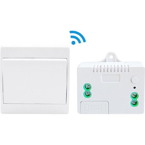 110-220V Interrupteur d'éclairage sans fil et kit de récepteur Interrupteur auto-alimenté Télécommande Luminaire- 1 interrupteur et 1 récepteur