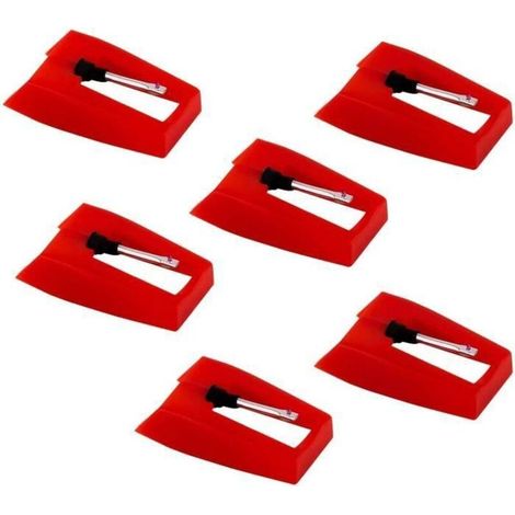 6 Pièces Tourne-disque Aiguille Tourne-disque - Aiguilles Tourne-disque Stylet Remplacement Saphir Diamant Platine Vinyle pour (1/4)