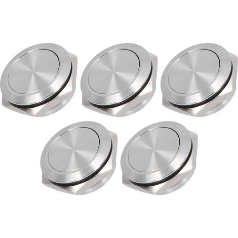 Interrupteur à bouton plat en acier inoxydable, 5 pièces, borne à vis étanche, accessoires d'alimentation 0-220V (1/5)