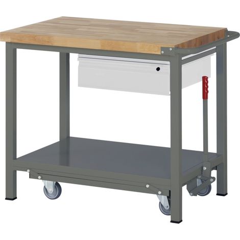 Etabli STIER Premium avec châssis roulant abaissable et 1 tiroir, lxPxH 1 000x700x880 mm (1/5)