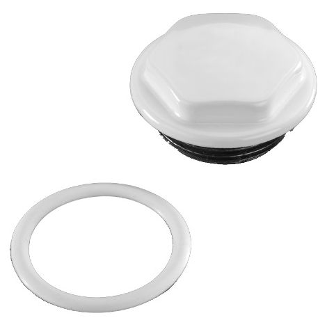 Bouchon ZE Accessories avec joint souple, 1" droit blanc RAL 9016