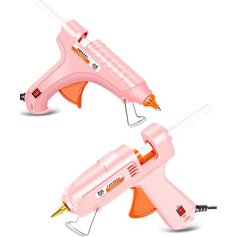 Kit Mini Pistolet à Colle Chaude 150W avec Bâtons de Colle, Pistolet à Colle Électrique Chauffage Rapide pour Bricolage, Loisirs Créatifs, Réparations, Projets Scolaires, Rose (1/4)