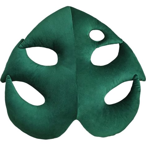 Cojín de peluche con forma de hoja tropical Monstera para la decoración del dormitorio. (1/5)