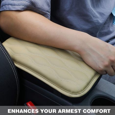 Coussin d'accoudoir de console centrale intérieure de voiture, beige, 29,5 x 20,8 cm