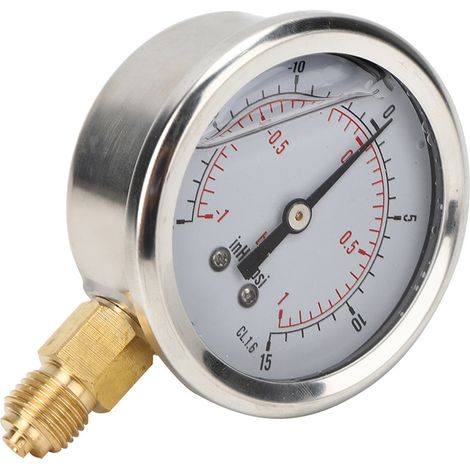 TSPGGZ60Z41bar 1/4BSP Y60 Axiales ölgefülltes Vakuum-Manometer Druckmessgerät (1/5)