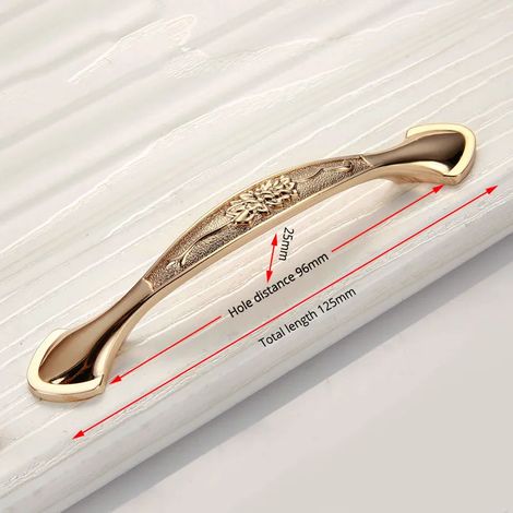 Ensemble de 2 pièces : poignées de porte couleur or champagne, poignées de meuble en alliage de zinc, boutons de tiroir, quincaillerie de style européen