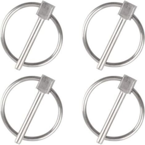 Goupille de sécurité, 4PCS Dia 3mm en acier inoxydable Goupille de sécurité ronde Goupille de verrouillage de remorque Goupille de fixation de Lynch pour piste, ferme, pelouse