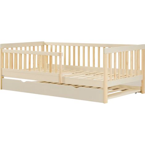 Letto 90 x 190 cm con letto estraibile Pino e MDF Beige e Naturale - PROVIATI