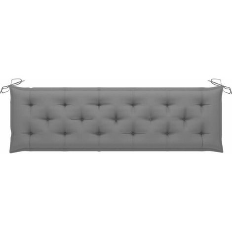 Cuscino grigio per panchina da giardino, 180 x 50 x 7 cm, in tessuto. (1/3)