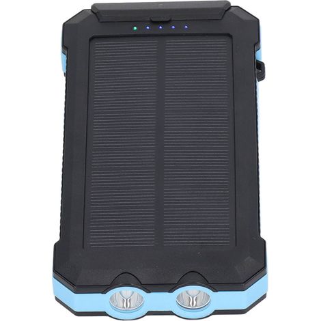 Externer Solarakku mit 20000 mAh, 3,1 A Schnelllade-Doppel-USB-Anschluss, Mobiltelefon mit Kompass und LED-Licht, 5 V Backup-Ladegerät. (1/5)