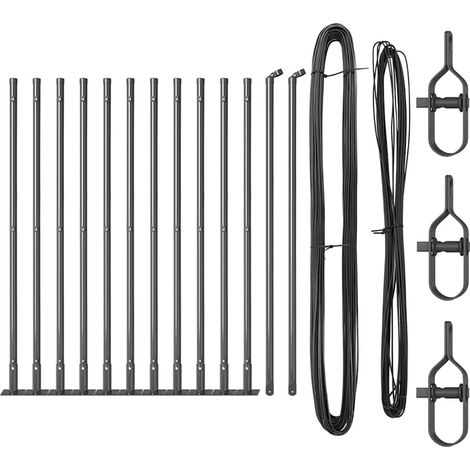 Poteau de clôture. 13 pcs Gris Acier (1/5)