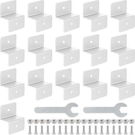 16 x Z Solar Panel Brackets, Mounting Solar Panels with Screws and Nuts, Aluminium Solar Panel for Camper Vans, Caravans, Flat Roofs, Walls and Roofs (1/5)