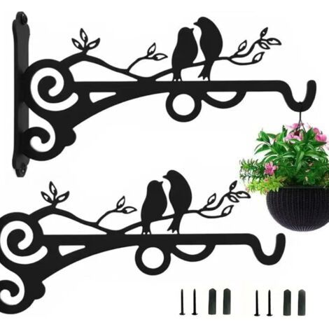 Hanging Plant Holder, 2 Pièces Supports Jardin Suspendus Cintres Pot Fleur Avec Vis 20cm Pour Lanternes, Paniers Suspendus, Cages À Oiseaux, Carillons Éoliens (1/5)