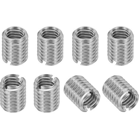 Insert Fileté Adaptateurs de Filetage de Réduction en Acier Inoxydable 316, 8 Pcs M8 x 1.25 Mâle vers M6 x 1 Femelle Écrou d'Insertion de Réparation, Fixateur 10mm (1/5)