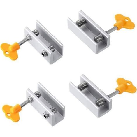 Verrou de fenêtre coulissante - - 4 pièces - Sécurité enfant - Réglable - Anti-vol - Double boucle (1/4)