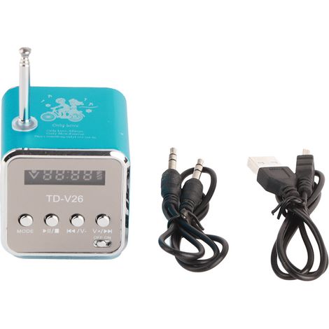 Enceinte Bluetooth Mini avec Affichage Écran, Radio FM, 4 Boutons, Son Clair, Version Bleue Portable (1/5)