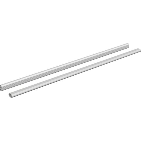 Tige de placard 2 pcs Argenté 764 x 15 x 29 mm
