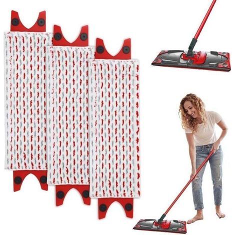3-teiliges Nachfüll-Wischmopp-Set für Vileda Mikrofaser-Wischmopp-Set, passend für Vileda Ultramax Wischmopp/UltraMax Plus/Easy Wring UltraMax Saugfähiges Nachfüllpad, 46 × (1/5)