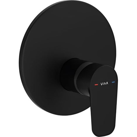 Vitra Round Thermostatic Concealed Shower Valve Single Outlet - Matte Black (1/2)
