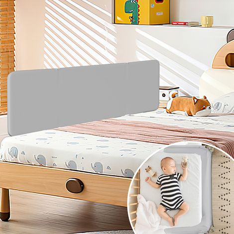 Wolketon Barrera de seguridad para cama infantil 150 cm, plegable, colchón 8-30 cm (1/5)