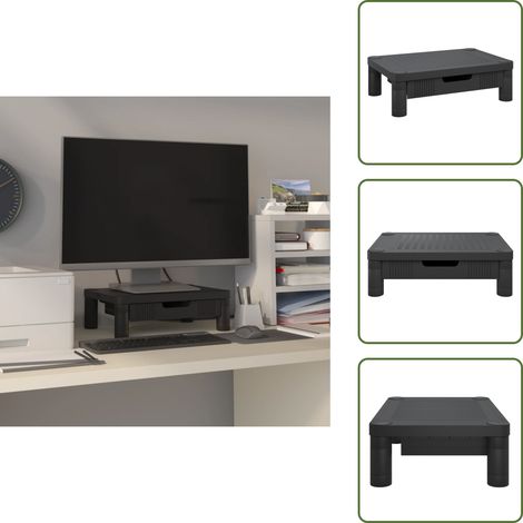 Monitorständer Schwarz 43x30,5x13 cm - Monitorständer - Schreibtisch Organizer - PC Zubehör - Ergonomie - Bildschirmhalterung (1/5)