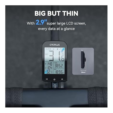 CYCPLUS M1 GPS Bike Counter, GPS Wireless Bike Odometer, Bluetooth Ant + Bicycle Device, Waterproof Wireless Bike Computer, GPS Speedometer, Bike Computer, MTB Road Bike (1/4)