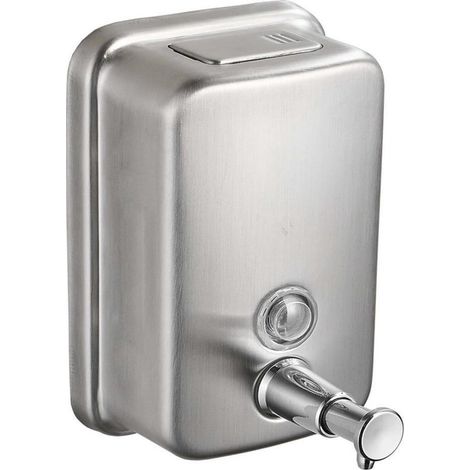 Dispenser di sapone a parete Allecto, dispenser di sapone per le mani, dispenser di sapone manuale con pulsante, dispenser di sapone. Un dispositivo di pulizia indispensabile e pratico per B (1/5)