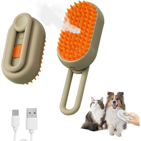 Brosse pour chat avec vapeur, outil d'épilation pour poils courts et longs, épilateur pour chats (1/5)