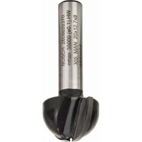 Bosch PRO Hohlkehlfräser, 8 mm, R1 10 mm, D 20 mm, L 12,4 mm, G 46 mm (1/4)