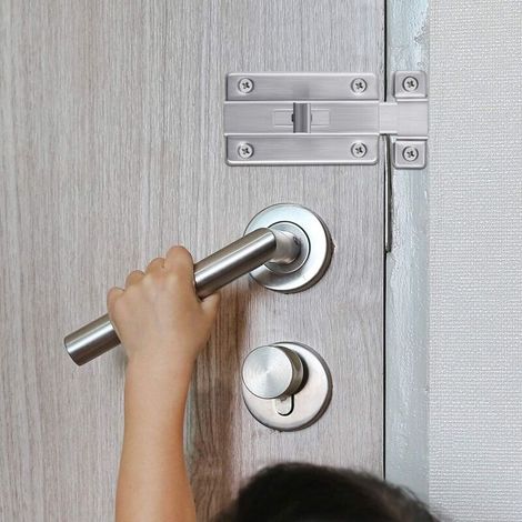 CSPARCV 2 piezas de pestillo de acero inoxidable con perno de tornillo para puertas interiores de baño, aseo y dormitorio de 4 pulgadas (1/3)