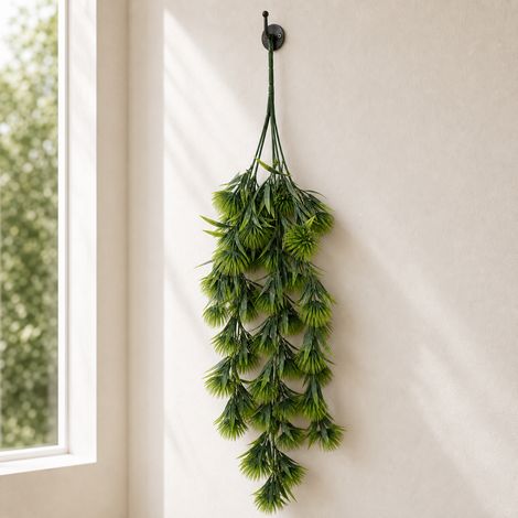 75cm Artificial Green Thistle Trailing Hanging Plant Faux Floral (1/4)