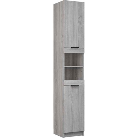 Maison Exclusive - Armoire de bain Sonoma gris 32x34x188,5 cm Bois d'ingénierie (1/5)