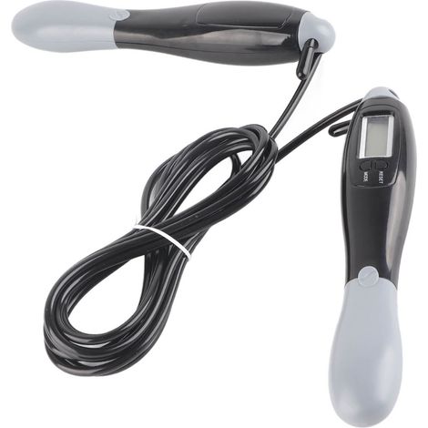 Elektronisches Springseil, mit Batterie, kabellos, digitaler Zähler, geeignet für Fitnessaktivitäten, grau. (1/4)