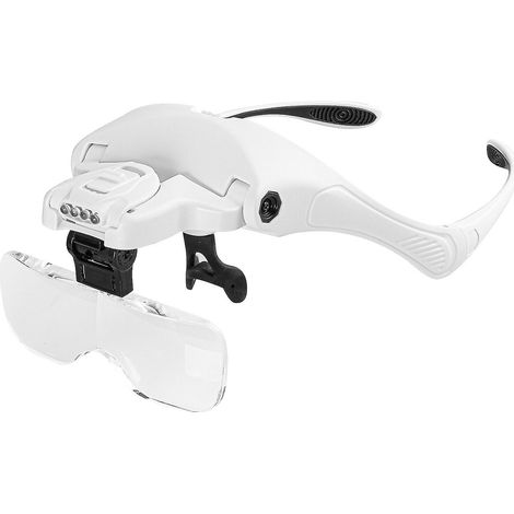 Loupe frontale éclairée par LED avec 5 lentilles interchangeables (1,0x-3,5x)