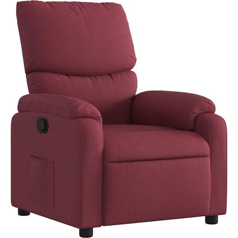 Maison Exclusive - Sillón reclinable de tela rojo tinto