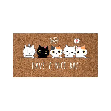 FELPUDO COCO ESTAMPADO 70X40 CM GATOS NICE DAY - 998110 HND (1/2)
