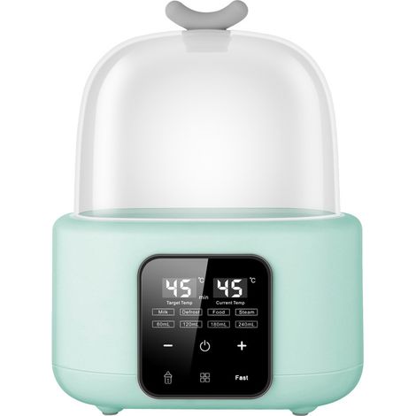 Calentador de biberones 6 en 1, esterilizador de biberones, calentador de biberones con cepillo y clip, calentador de biberones multifuncional, calentador rápido para comida de bebé y descongelación, 