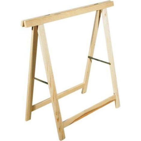 Tréteau - Pin Massif PEFC - 75,5 x 38 x 73,5 cm - Charge Max 800 kg - Section 25 x 50 mm - Pour Chantier et Atelier (1/3)