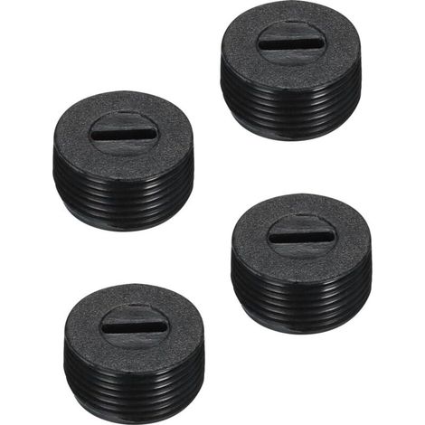 Capuchon de Porte-Balais en Plastique pour Moteur Électrique, Filetage Noir, Diamètre Extérieur de 15 mm/0,59 pouce, Hauteur de 8 mm/0,31 pouce, Lot de 4 (1/4)