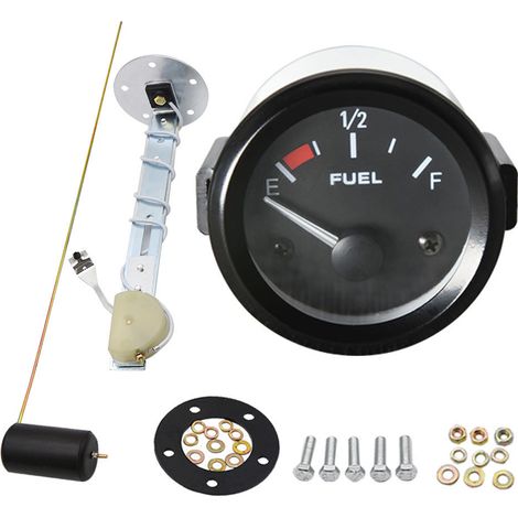 Indicatore del livello del carburante del motore dell'auto, 52 mm (2 pollici), indicatore del livello del carburante del serbatoio del veicolo, indicatore a lancetta con spia luminosa bianca