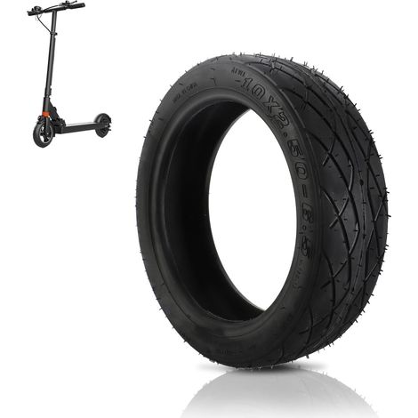 10 pouces Pneu Plein, 10x2,50-6,5 pneus sans chambre à air renforcés pneus à absorption chocs remplacement des pneus trottinette électrique pièces rechange pour trottinette électrique (1/5)