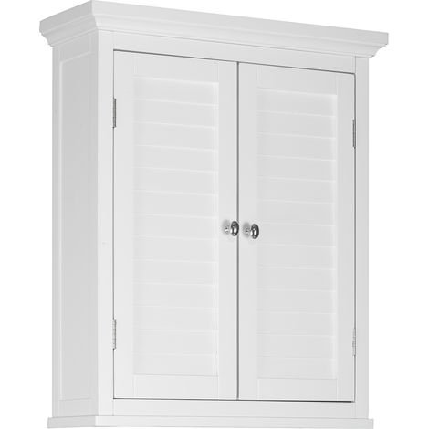 Teamson Home – Armoire à pharmacie murale blanche 2 portes – Dimensions 50.8 x 17.8 x 60.9 cm – MDF résistant à l'humidité – Étagère intérieure ajustable (1/5)
