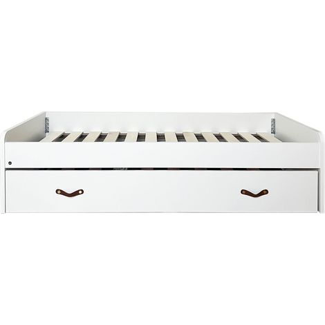 Cama + cajones aglomerado blanco con somier 90x190cm