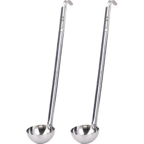 Lot de 2 louches à sauce en acier inoxydable à long manche, louche à soupe, louche à fondue (1/5)