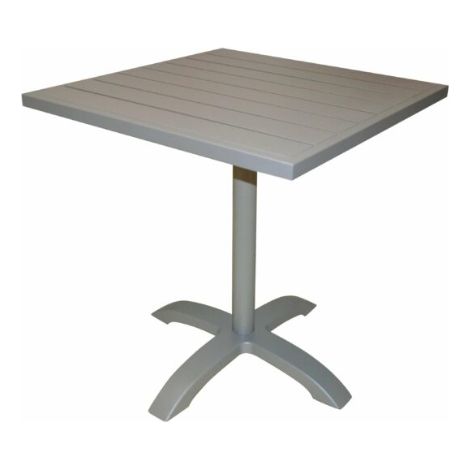 Tavolo tortora in alluminio con piano a listelli 70x70 cm MALIGI HOME MG/PEPE Alluminio - Tortora