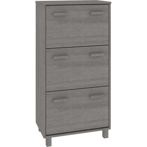 Scarpiera Mobile per scarpe HAMAR Grigio Chiaro 59,5x35x117 cm in Legno di Pino (1/5)