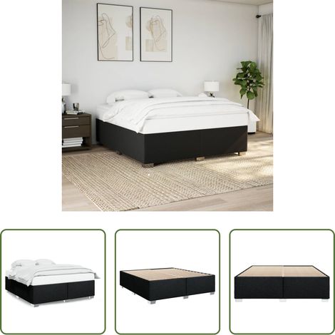 vidaXL Schlafzimmer - Bettgestell ohne Matratze Schwarz 200x200 cm Stoff (1/5)