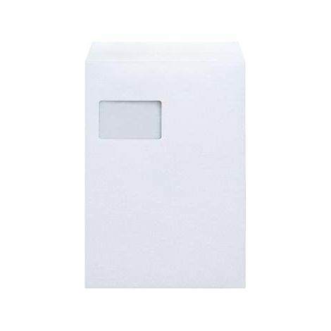 Versandtasche DIN C4 229 x 324 mm (B x H) mit Fenster 90g/m² mit Haftklebung Papier weiß 25 St./Pack. (1/4)